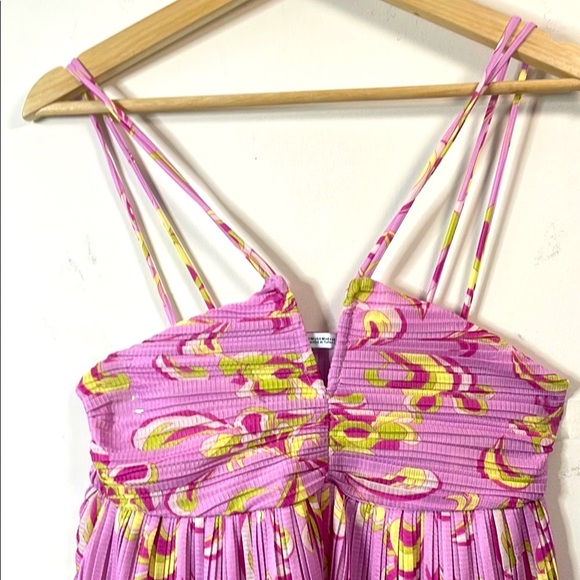 Zara Pink and Yellow Patterned Mini Dress - Picture 4 of 6